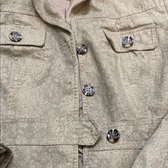 Worthington Sage Green Subtle Snakeskin Pattern Blazer Jacket - Picture 3 of 6